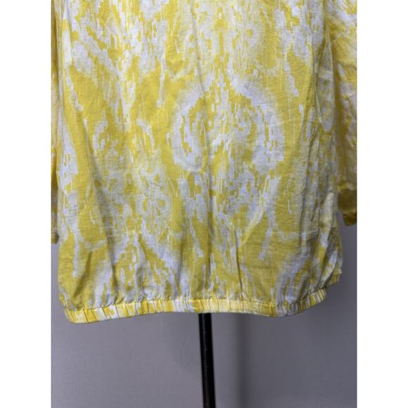 Lane Bryant Women’s Top 3/4 Sleeves Yellow Embroidered Elastic Waist Sz 18/20 - Picture 4 of 14
